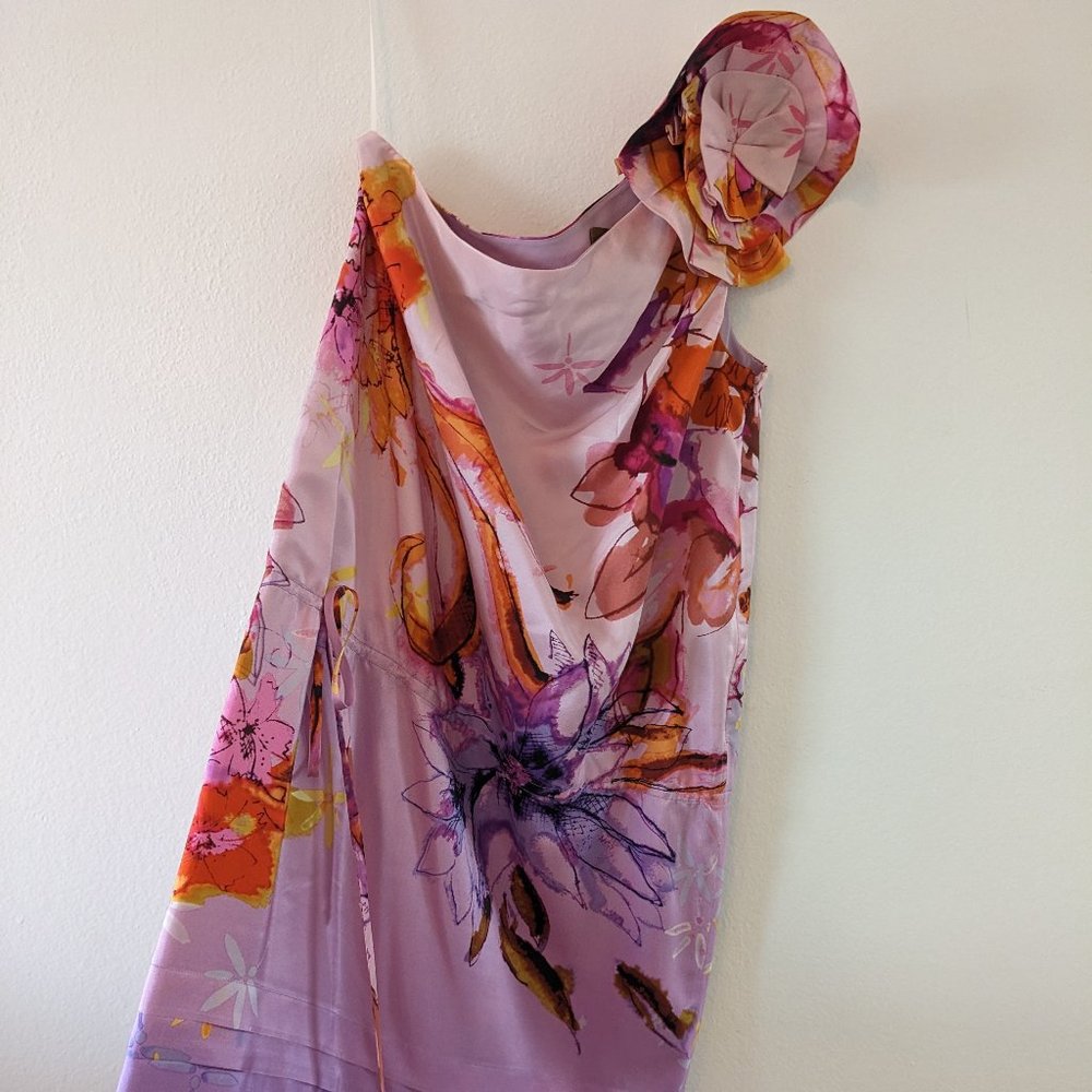 Ali Ro one shoulder silk dress size 0